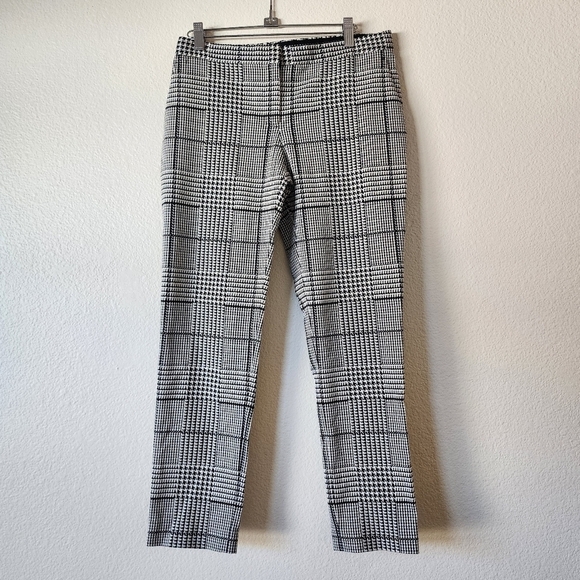Theory Plaid Crop Plaid Straight Leg Pants 4 - Picture 1 of 6